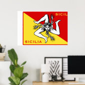 sizilianische Flagge Poster (Heimbüro)