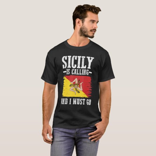 Sizilianische Flagge Sicily T-Shirt (Vorne ganz)