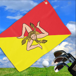 sizilianische Flagge & sizilianischer Golfurlaub / Golfhandtuch