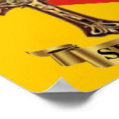 Sizilianische Flagge und Kruzifix-Poster Poster (Ecke)