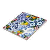 sizilianische Fliesen, Majolika, Zitronen, Zitrusf Fliese (Seite)