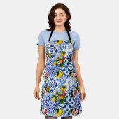 sizilianische Fliesen, Majolika, Zitronen, Zitrusf Schürze (Getragen)