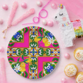 sizilianische Fliesen, Mosaik, Barock, Pappteller (Party)