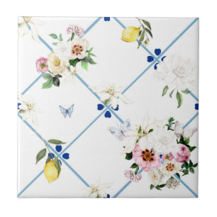 sizilianische Fliesen, Mosaik, Blume, Zitrone, Fliese