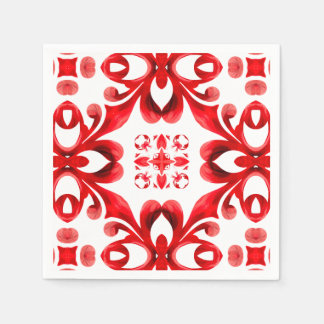 sizilianische Fliesen, Mosaik, rote Fliesen, Serviette