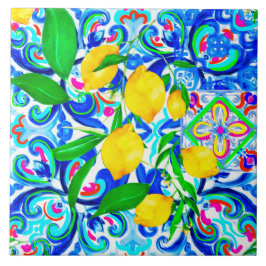 sizilianische Fliesen, Zitrone, Mosaik, Majolika, Fliese