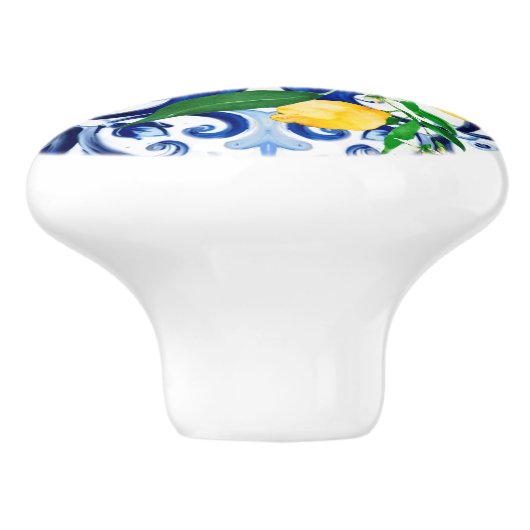 sizilianische Fliesen, Zitrone, Mosaik, Majolika, Keramikknauf (Seitenansicht)