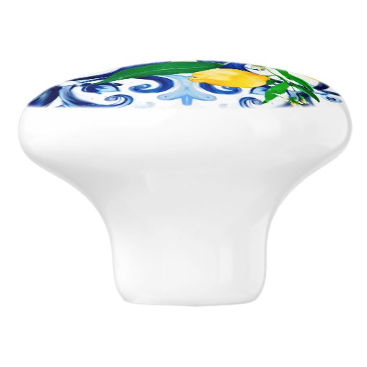 sizilianische Fliesen, Zitrone, Mosaik, Majolika, Keramikknauf (Seitenansicht)