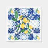 sizilianische Fliesen, Zitrone, Mosaik, Majolika, Serviette (Vorderseite)