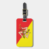Sizilianische Gepäckmarken, patriotische siziliani Gepäckanhänger (Vorderseite vertikal)