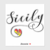Sizilianische Herzenflagge, Sizilien Aufkleber (Blatt)