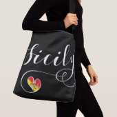 Sizilianische Herzenflagge, Sizilien Tragetaschen Mit Langen Trägern (Von Nahem)