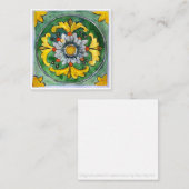 Sizilianische Keramik Tile - P1 - Flachkarte Mitteilungskarte (Vorne/Hinten)