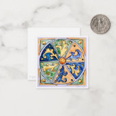 Sizilianische Keramik Tile - P7 - Flachbildschirm Mitteilungskarte (Vorderseite/Rückseite Beispiel)