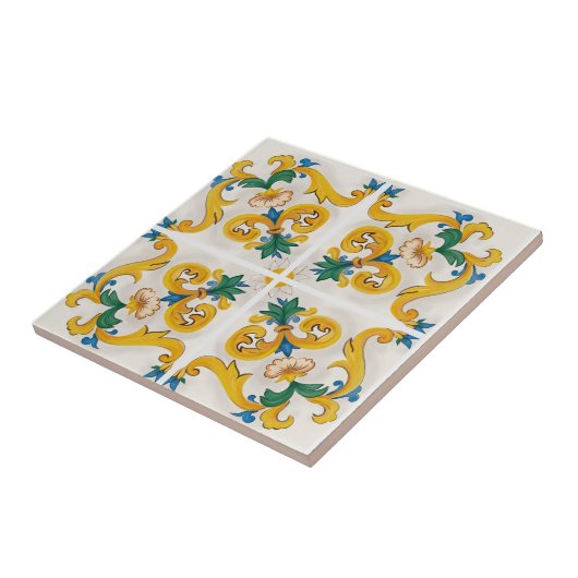 Sizilianische Majolica farbenfrohe Fliesenmuster Fliese (Seite)