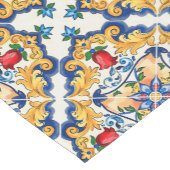 Sizilianische Majolica farbenfrohe Fliesenmuster Kurzer Tischläufer (Ecke)