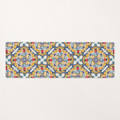 Sizilianische Majolica farbenfrohe Fliesenmuster Yogamatte (Vorderseite (Horizontal))