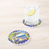 Sizilianische Mittelmeer-Majolika Zitruskacheln Getränkeuntersetzer (Seite)