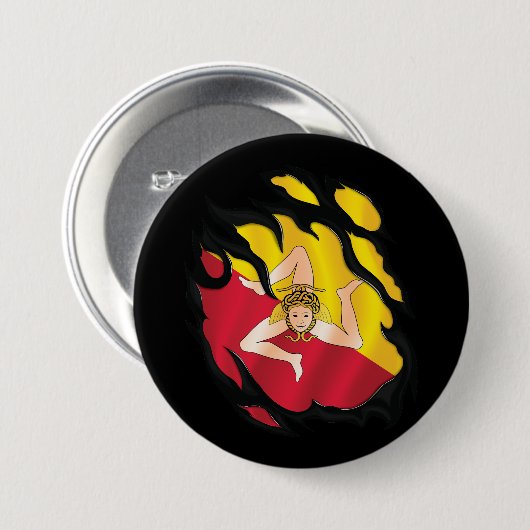 Sizilianische Rippfahne Button (Vorne & Hinten)