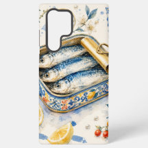 Sizilianische Sardinen-Wasserfarben-Kunst