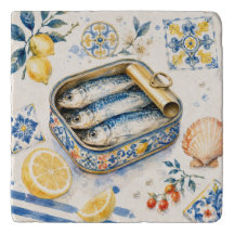 Sizilianische Sardinen-Wasserfarben-Kunst