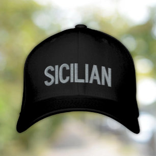 Sizilianische schwarze bestickte Mütze Baseballkappe