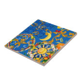 sizilianische Sonne, Halbmond, Sommer, Majolika, Z Fliese (Seite)