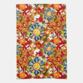 sizilianische Sonne, Halbmond, Sommer, Majolika, Z Geschirrtuch (Vertikal)