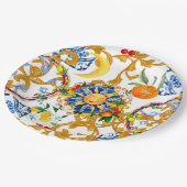 sizilianische Sonne, Halbmond, Sommer, Majolika, Z Pappteller (Schrägansicht)