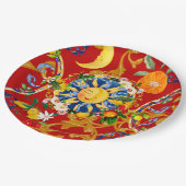 sizilianische Sonne, Halbmond, Sommer, Majolika, Z Pappteller (Schrägansicht)