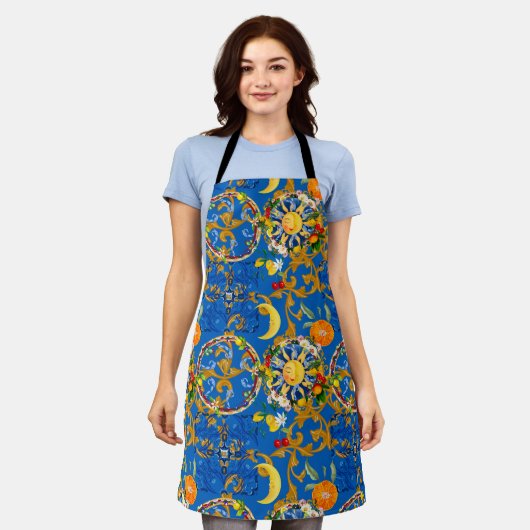 sizilianische Sonne, Halbmond, Sommer, Majolika, Z Schürze (Getragen)