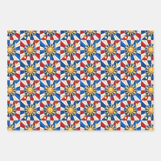 sizilianische Sonne, Majolika, Zitrone, Geschenkpapier Set (Vorderseite 3)