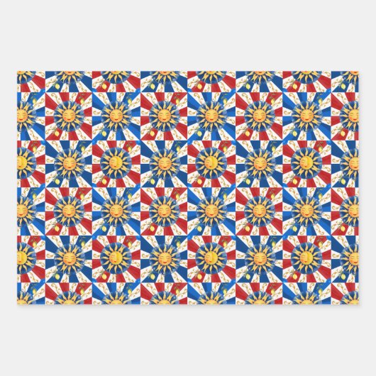 sizilianische Sonne, Majolika, Zitrone, Geschenkpapier Set (Vorderseite 2)