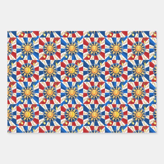 sizilianische Sonne, Majolika, Zitrone, Geschenkpapier Set (Vorderseite)