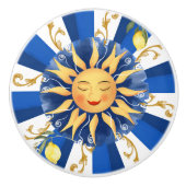 sizilianische Sonne, Majolika, Zitrone, Keramikknauf (Vorderseite)