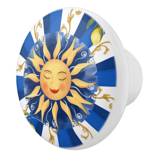 sizilianische Sonne, Majolika, Zitrone, Keramikknauf (Rechts)