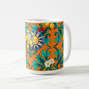 sizilianische Sonne, Sommer, Zitrone, Mosaik, Blau Kaffeetasse