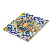 sizilianische Sonne, Zitrone, mediterrane Fliesen, Fliese (Seite)