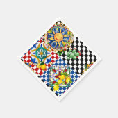 sizilianische Sonne, Zitrone, mediterrane Fliesen, Serviette (Ecke)