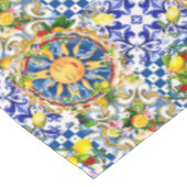 sizilianische Sonne, Zitrone, mediterrane Fliesen, Tischdecke (Schrägansicht)
