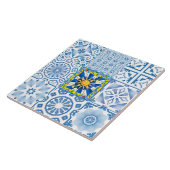 sizilianische Sonne, Zitrone, Mosaik, Majolika Fliese (Seite)