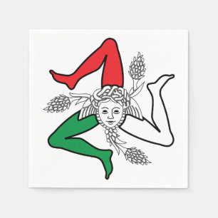 Sizilianische Trinacria Medusa im italienischen Fl Serviette
