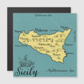 Sizilianische Vintage nautische Karte (Vorne/Hinten)