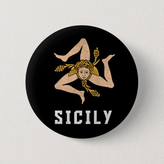 Sizilianische Vintage Stilflagge Button (Vorderseite)
