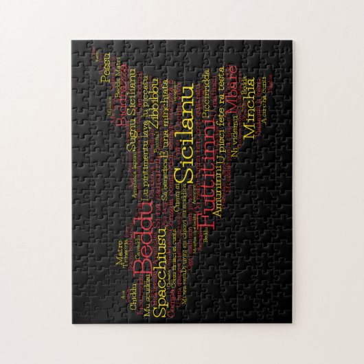 Sizilianische Word Map Puzzle (Vertikal)