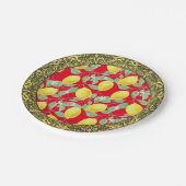 Sizilianische Zitronen-barocke Goldgrenze Pappteller (Schrägansicht)