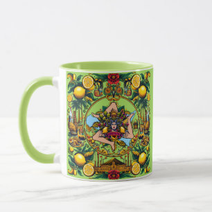 Sizilianische Zitronen Trinacria Design Tasse