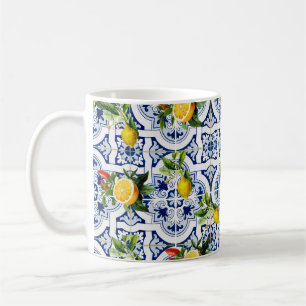 Sizilianische Zitronen und Orangen im Vintage-Must Kaffeetasse