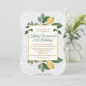 Sizilianische Zitronen zum Geburtstag Einladung (Stehend Vorderseite)