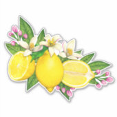 Sizilianische Zitronenfrüchte-Zitrusfrüchte Aufkleber (Vorderseite)